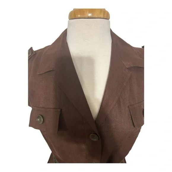 Maggie London, Safari utility dress. Brown Button-Down Dress - Picture 10 of 15